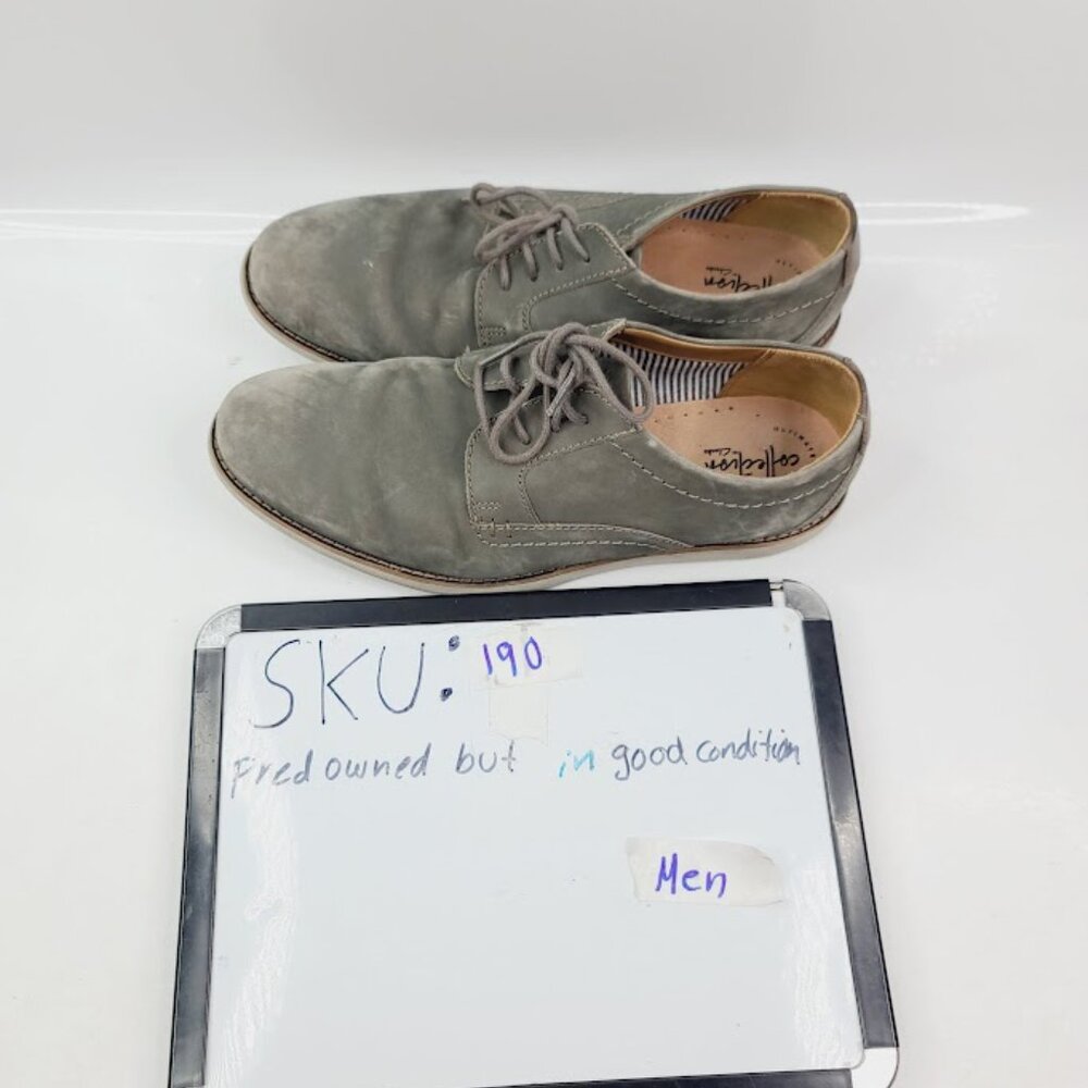 Clarks Men's Olive Green Raharto Plain Leather Lace Up Dress Oxford Shoes 8.5 - Picture 7 of 7